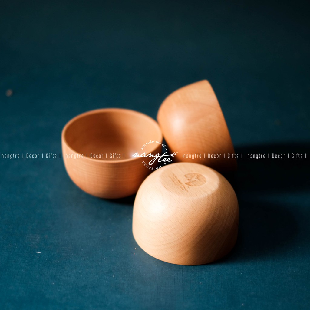 Chén cơm gỗ beech/ Bát gỗ/ Wooden bowl