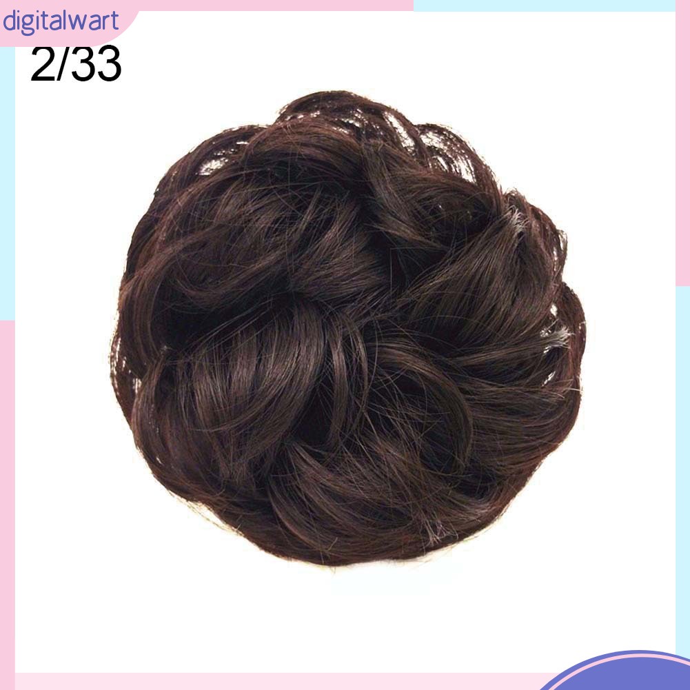 Búi tóc giả co giãn kiểu xoăn gợn sóng thời trang