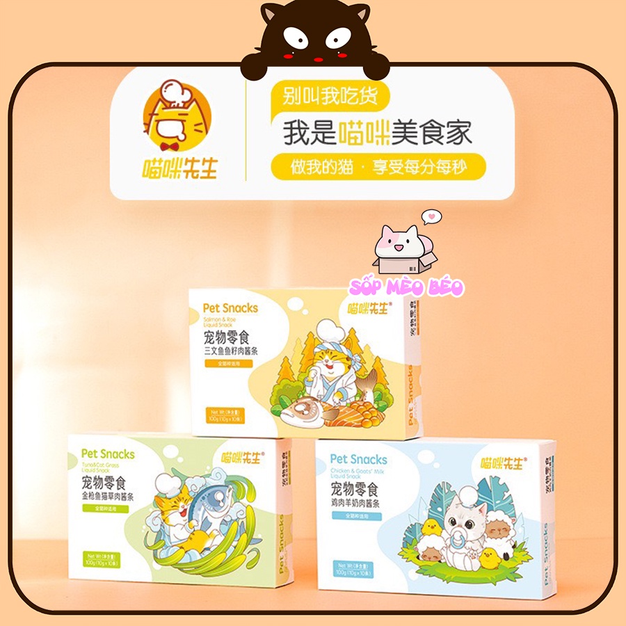 Soup thưởng Mèo Mr.Meow-Thức ăn nhẹ cho Mèo nhiều dinh dưỡng-hàng mới date xa