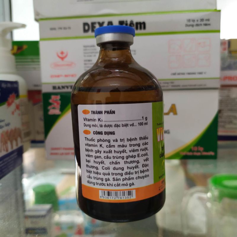 Vitamin K 1% 100ml Tiêm cầm máu, chống xuất huyết vật nuôi