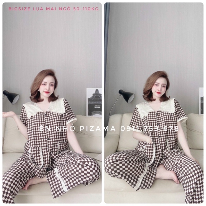 Bigsize Viền Chữ Satin 50-110kg Én Nhỏ Pijama