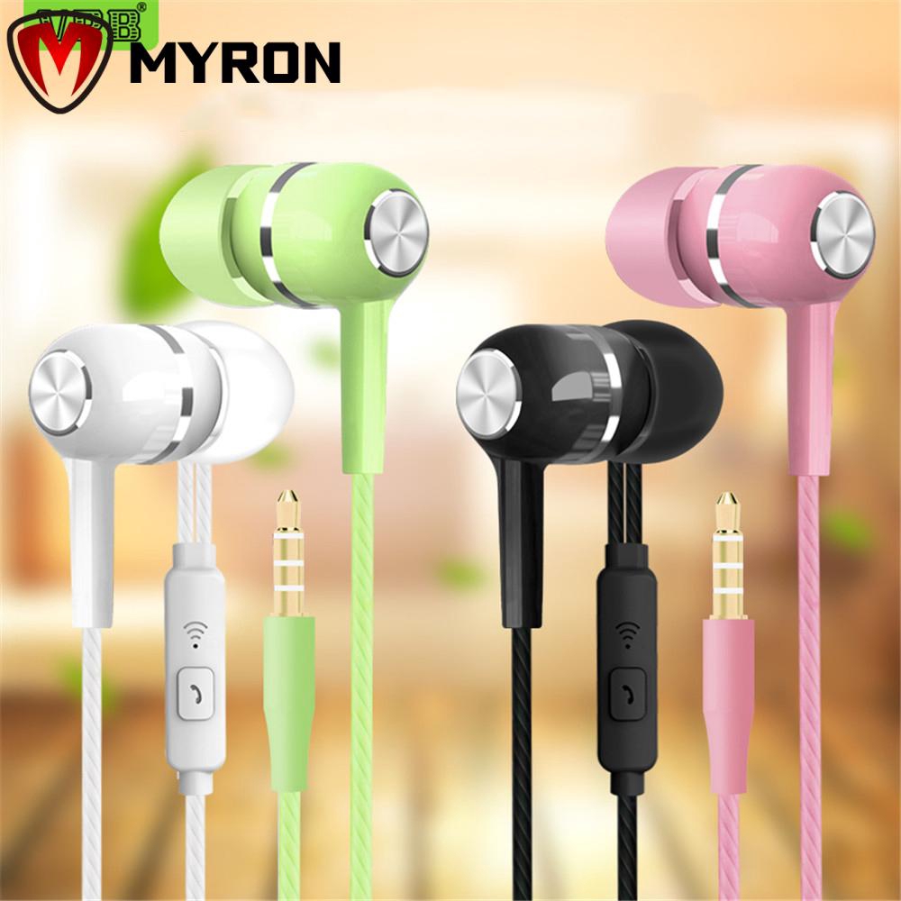 MYRON Sport Earphones Universal 3.5mm Colorful Headphones with Microphone