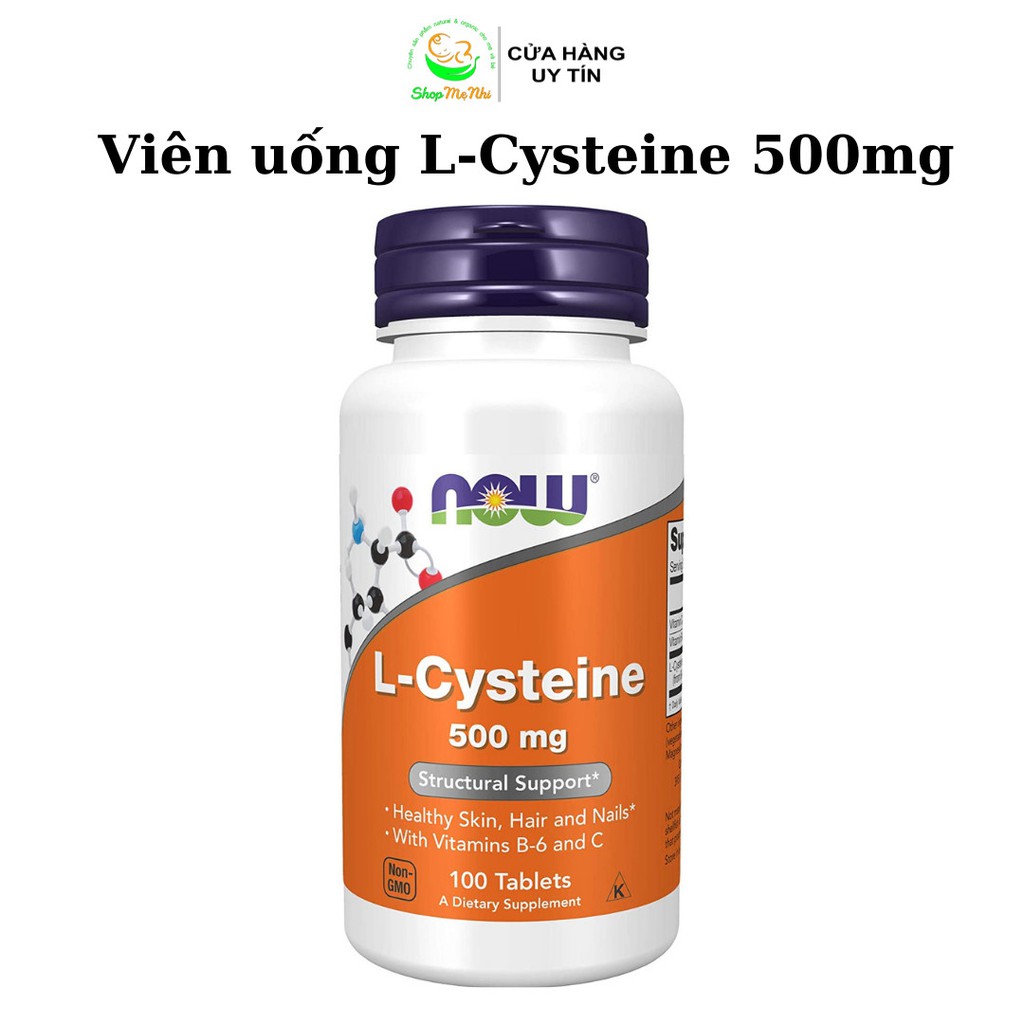 Viên uống L-Cysteine Now 500mg 100v hỗ trợ giảm mụn đẹp da. | Shopee Việt  Nam