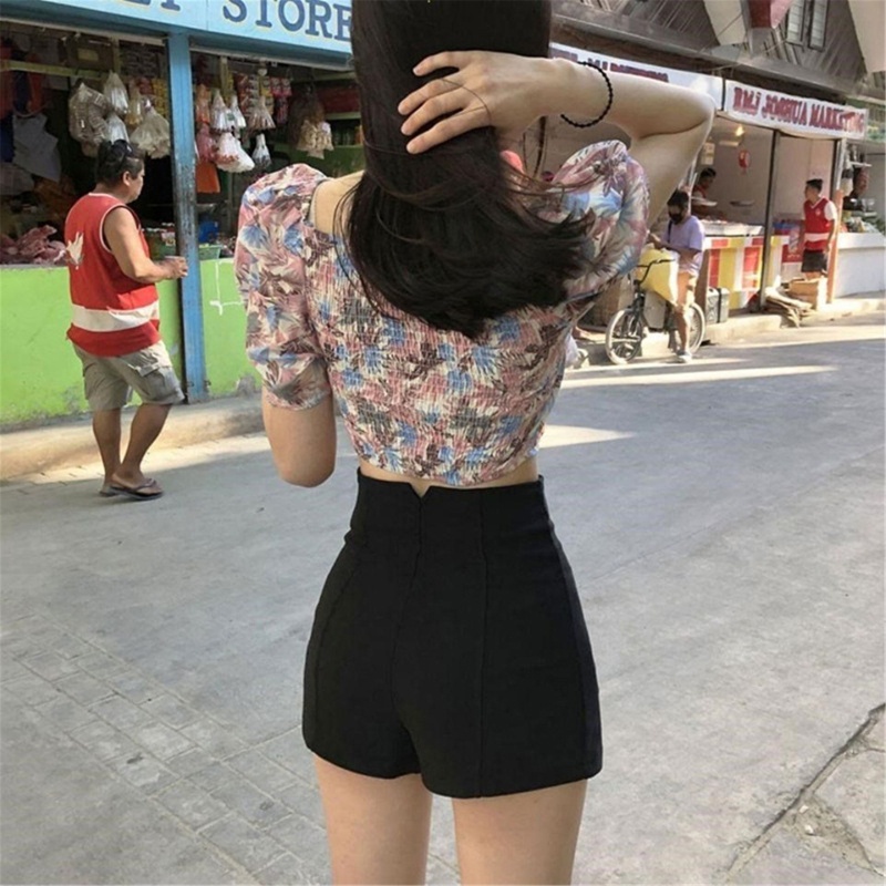 Quần Short Nữ Lưng Cao Co Dãn Thân Thiện Với Da