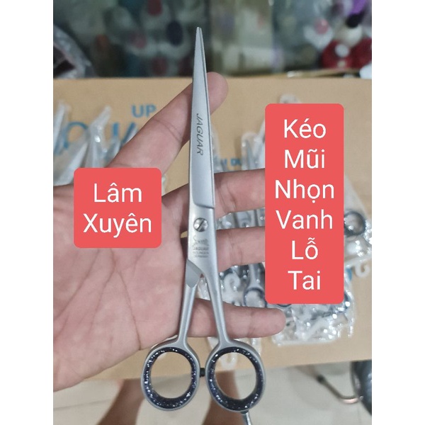 Kéo mũi nhọn vanh viền lỗ tai siêu bén thép nhật  FREESHIP  nhập khẩu loại 1 cho tóc nam tay phải trái đều dùng được .