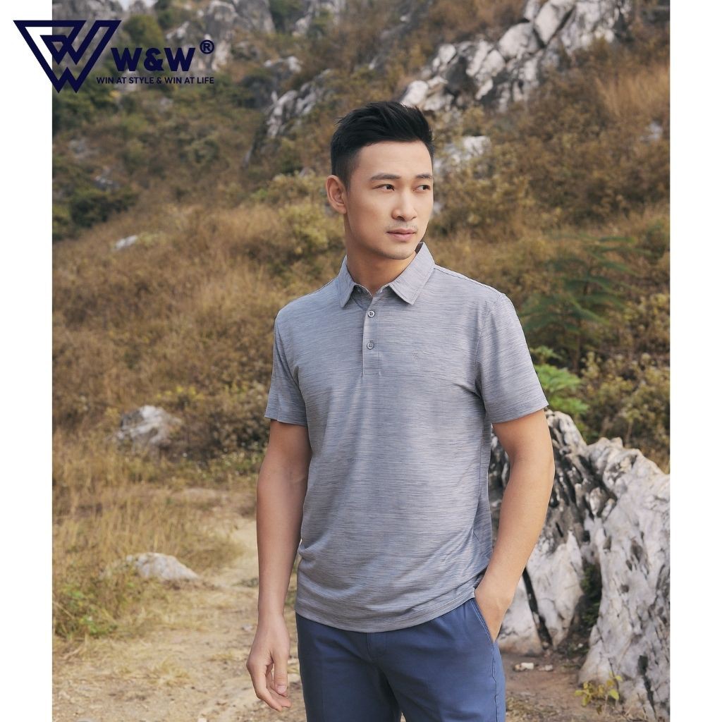 Áo Thun Polo Nam Công Sở W&amp;W Dáng Regular Fit - Cổ Bẻ Ba Cúc Cài Ngắn Tay - Chất Liệu Thoáng Mát WPO75R