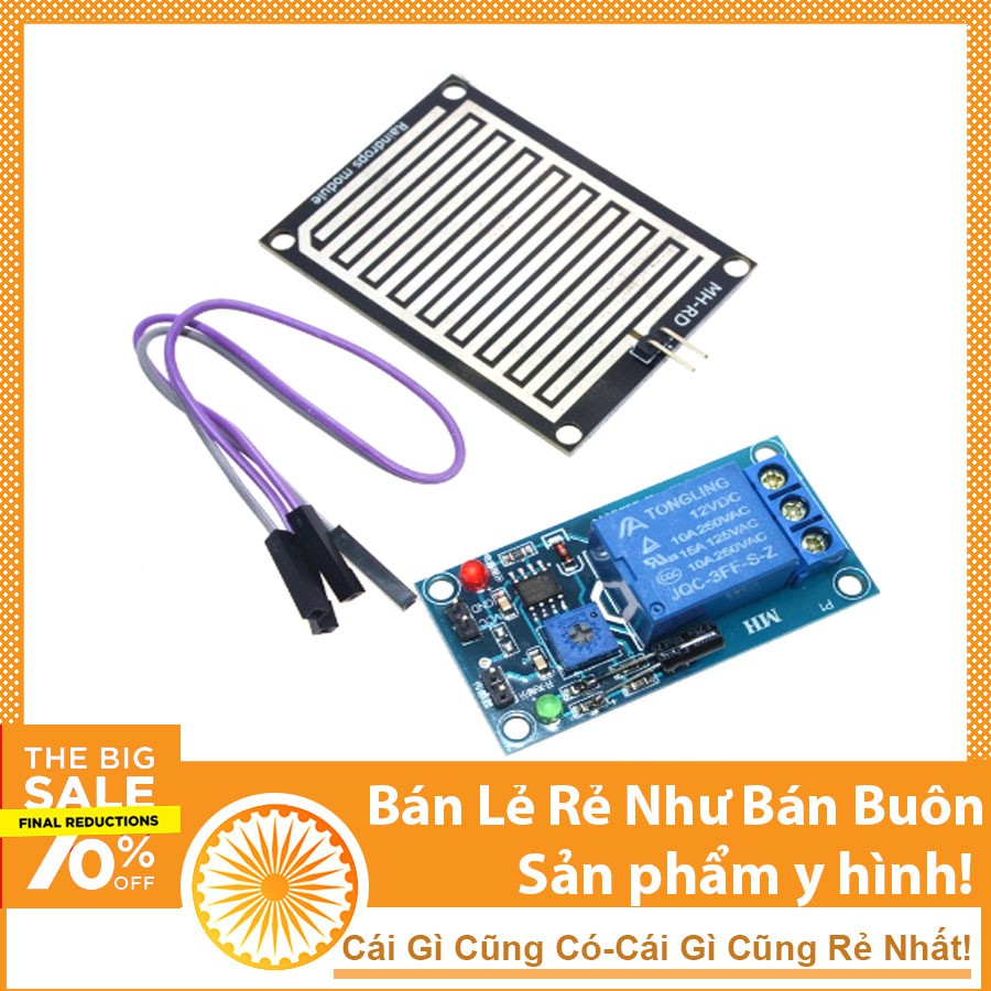 Anasa Module Điều Khiển Relay Bằng Cảm Biến Mưa Anasa