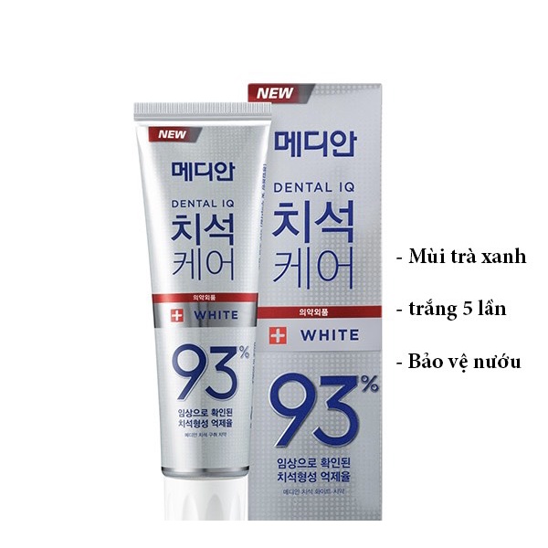 Kem Đánh Răng Median 93% Màu Trắng Và Màu Đỏ Hàn Quốc