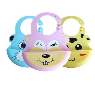 Yếm ăn dặm có máng silicon chống thấm hình dáng dễ thương cho bé ăn BLW SAMI KIDS