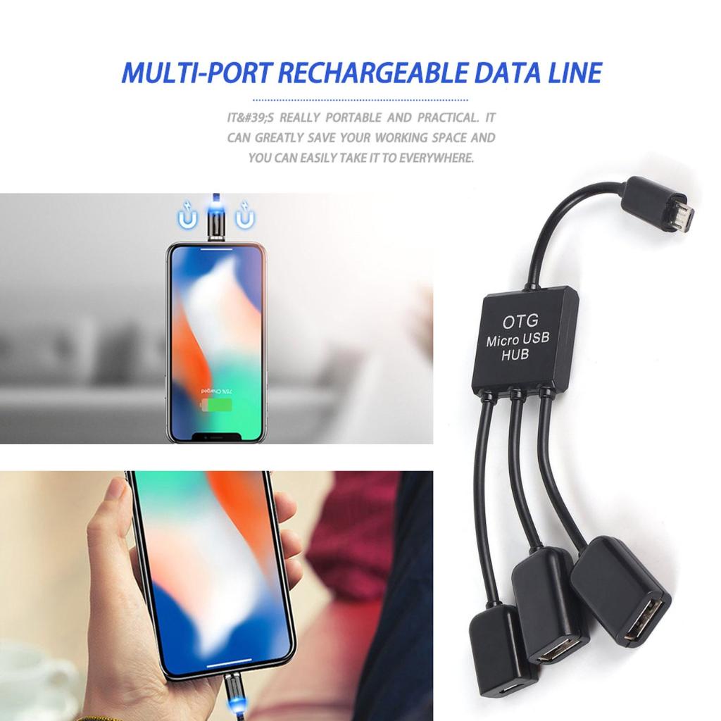 Dây Cáp Sạc Truyền Dữ Liệu Micro USB Hub OTG