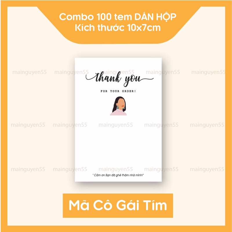 Combo 100 Tem Thank You Dán Hộp