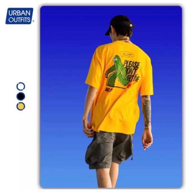 URBAN OUTFITS Áo thun màu vàng trễ vai chất đẹp