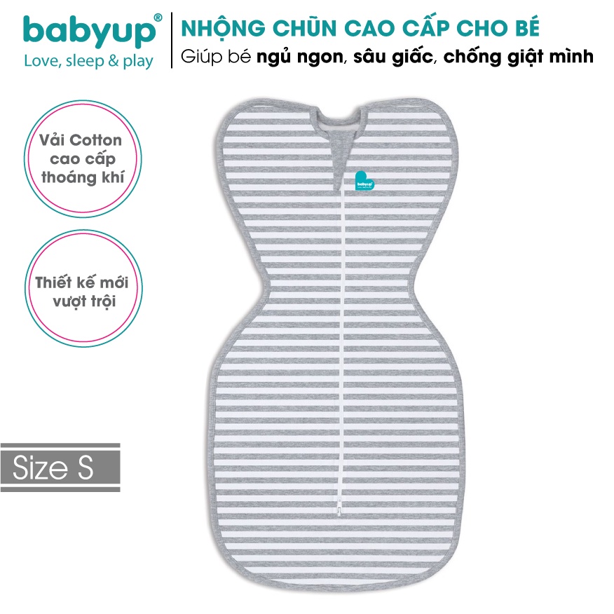 Nhộng chũn cho bé cao cấp Babyup. Giúp bé ngủ ngon, sâu giấc, chống giật mình - Nhộng ngủ Vải cotton co giãn 4 chiều