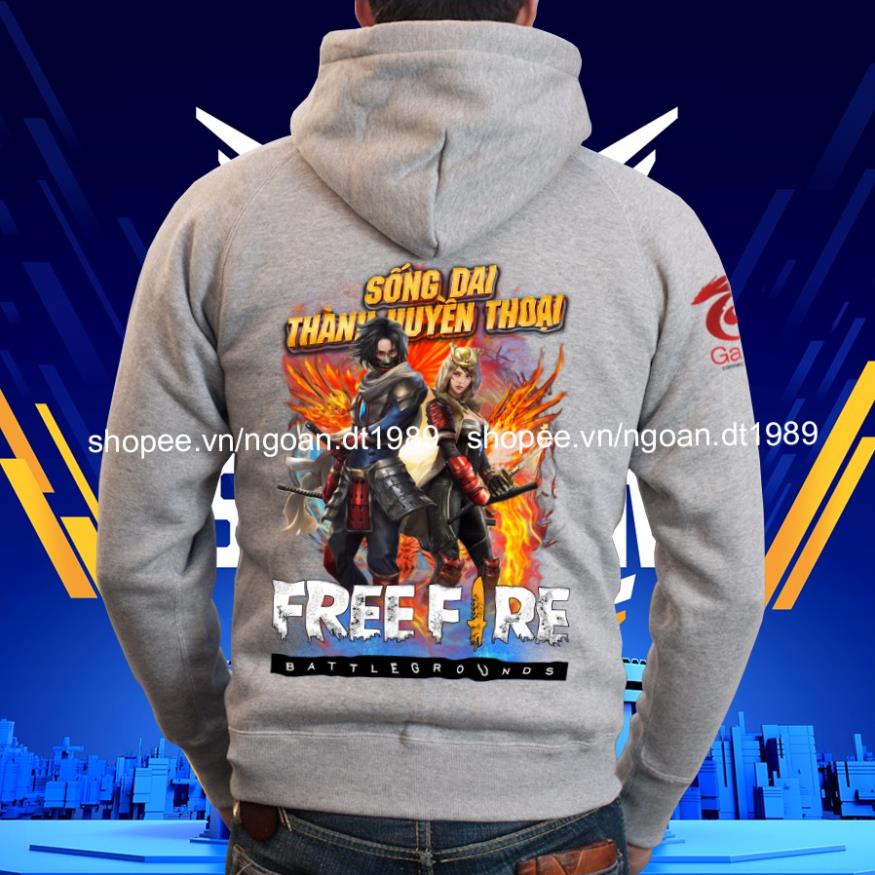 Áo Free Fire - Áo FF - Áo Khoác Free Fire Samurai Màu Ghi Xám