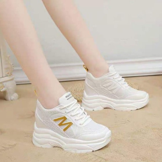 Giày Sneaker Nữ Độn Đế Đẹp Viền Chữ M , Giày thể thao Nữ