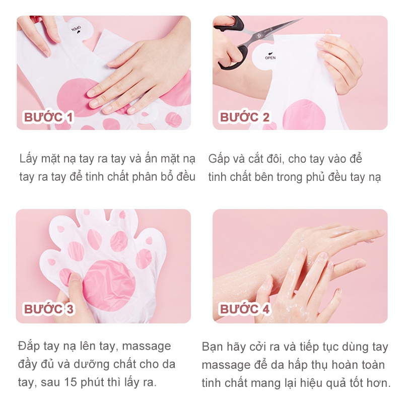 Một hộp gồm 3 cặp/Mặt Nạ Dưỡng Da Tay Niacinamide Làm Trắng Dưỡng Ẩm Loại Bỏ Nếp Nhăn Hiệu Quả -URBSM3P