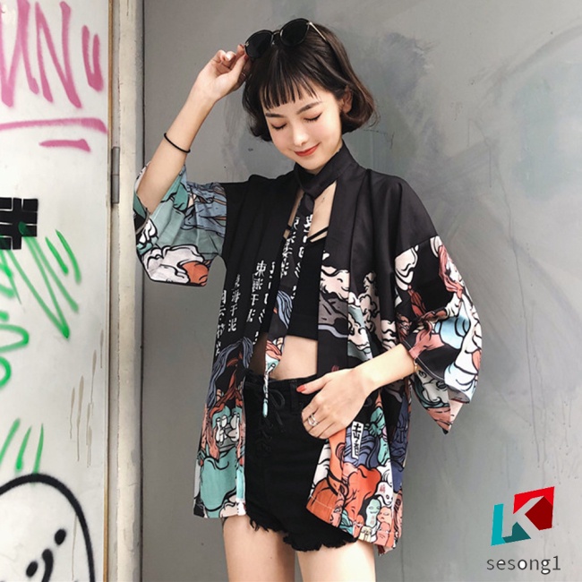 Se Áo Sơ Mi Kiểu Kimono Tay Rộng Phong Cách Vintage Trung Hoa Thời Trang Cho Nam Và Nữ
