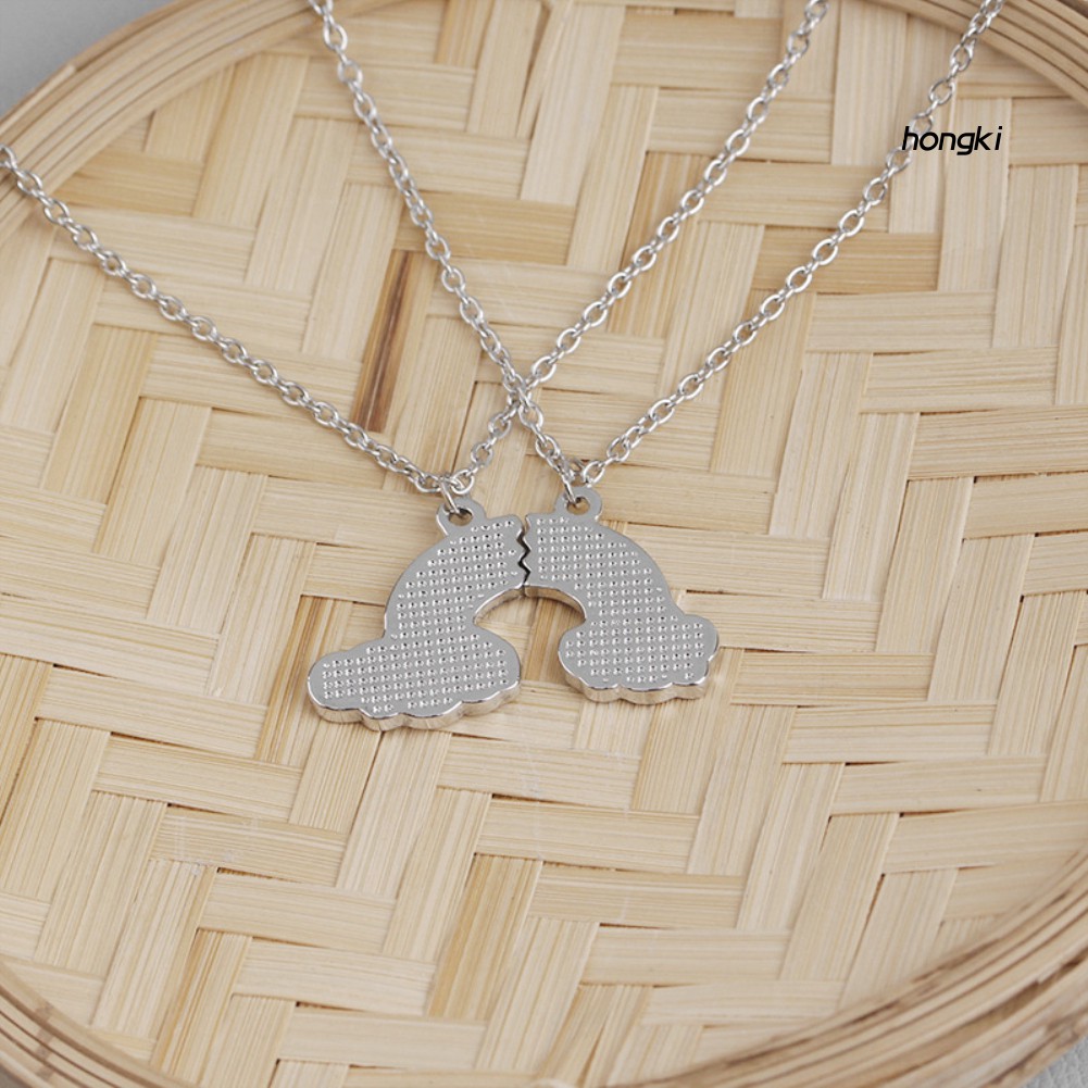 Set 2 Vòng Cổ Tình Bạn Mặt Cầu Vồng Nhiều Màu Sắc Thời Trang Cho Nữ