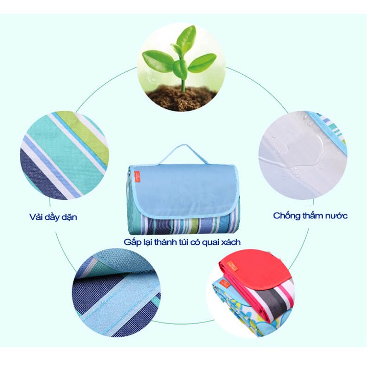 Thảm du lịch chống thấm nước - 1m5 x 1m8 (hoa văn) | BigBuy360 - bigbuy360.vn