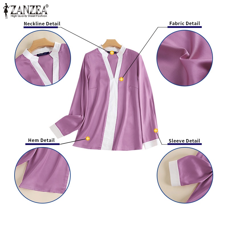Zanzea Áo Nữ Tay Dài Cổ Chữ V Thời Trang Quyến Rũ