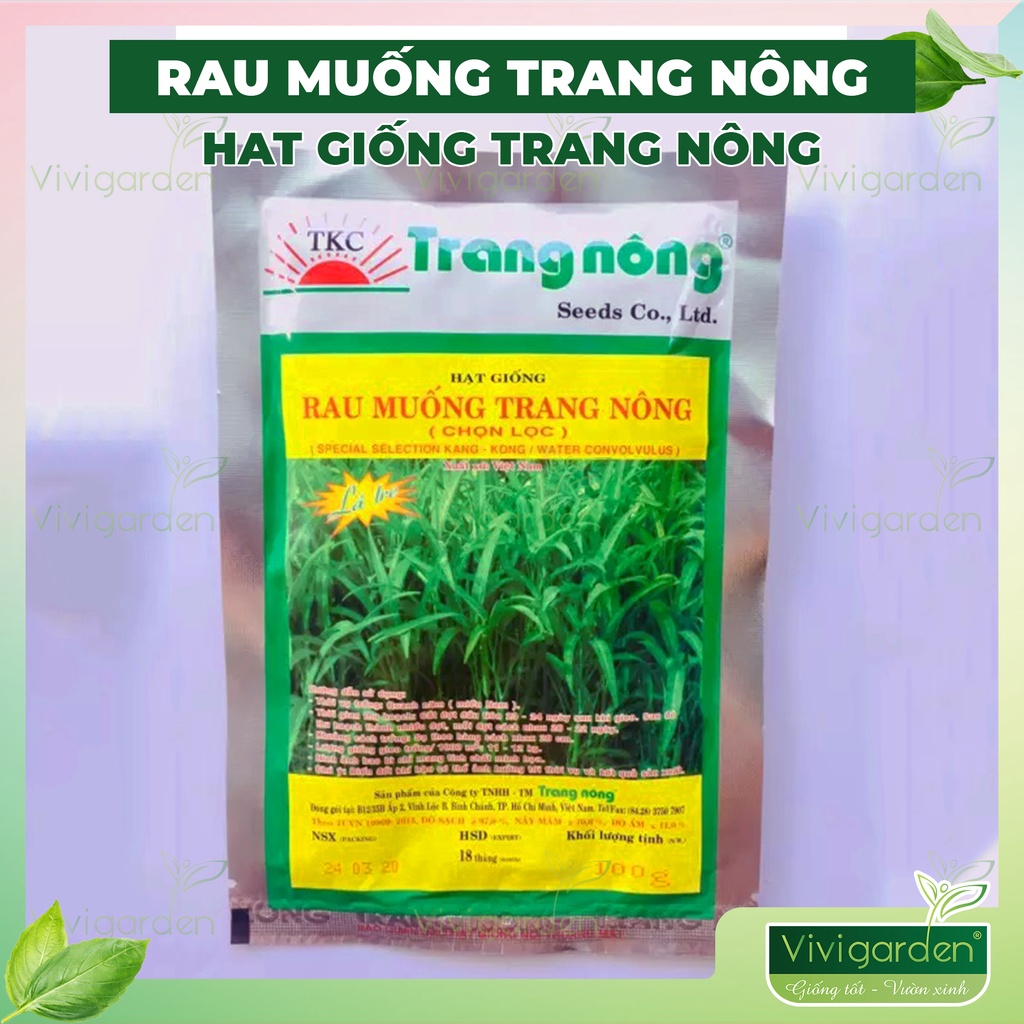 Gói 100gr hạt giống Rau muống Trang Nông chất lượng dễ trồng