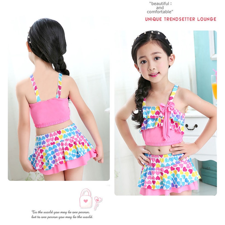 Đồ bơi hai mảnh dễ thương cho bé gái 8-32kg