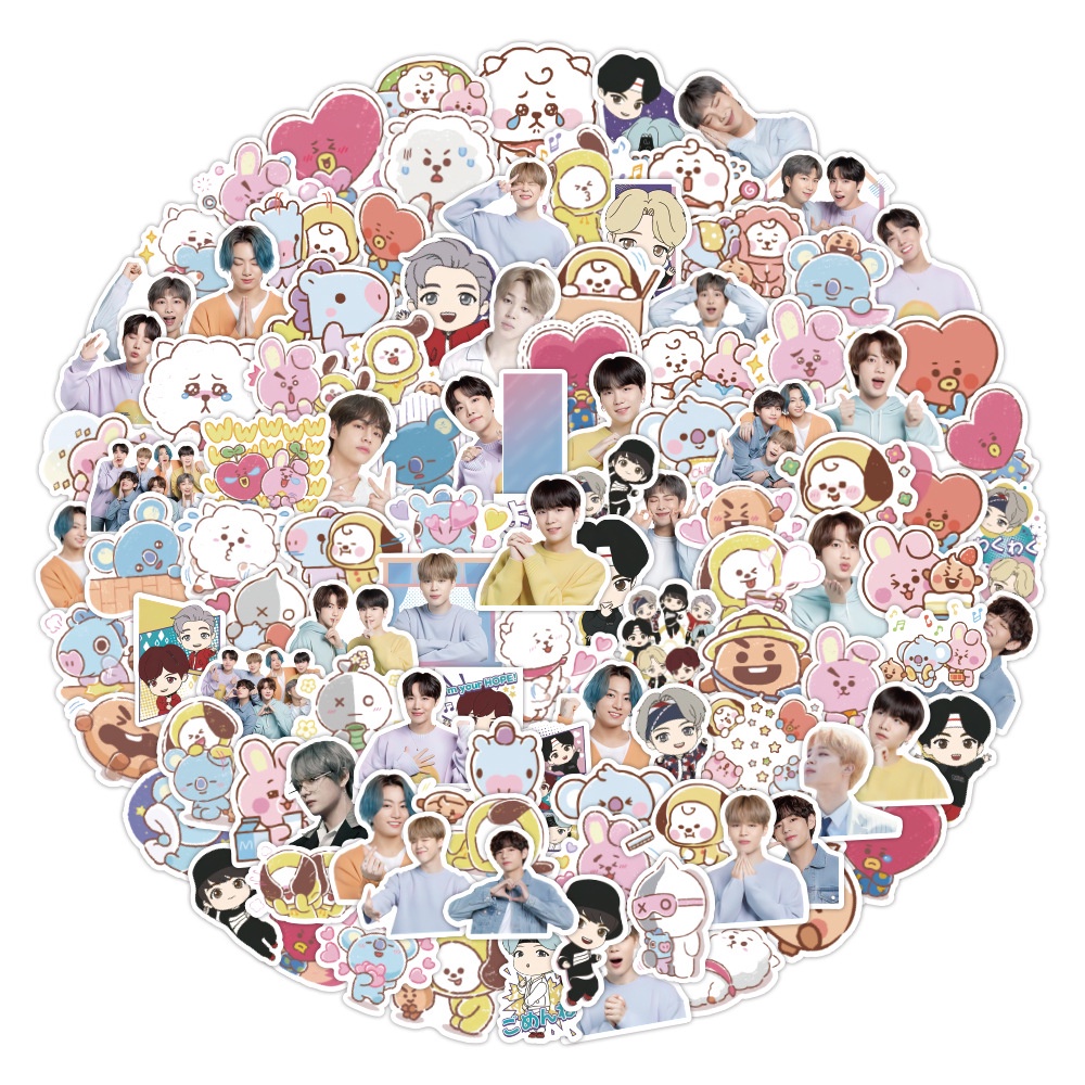 Bộ 60 Miếng Dán Trang Trí Hình BTS Độc Đáo