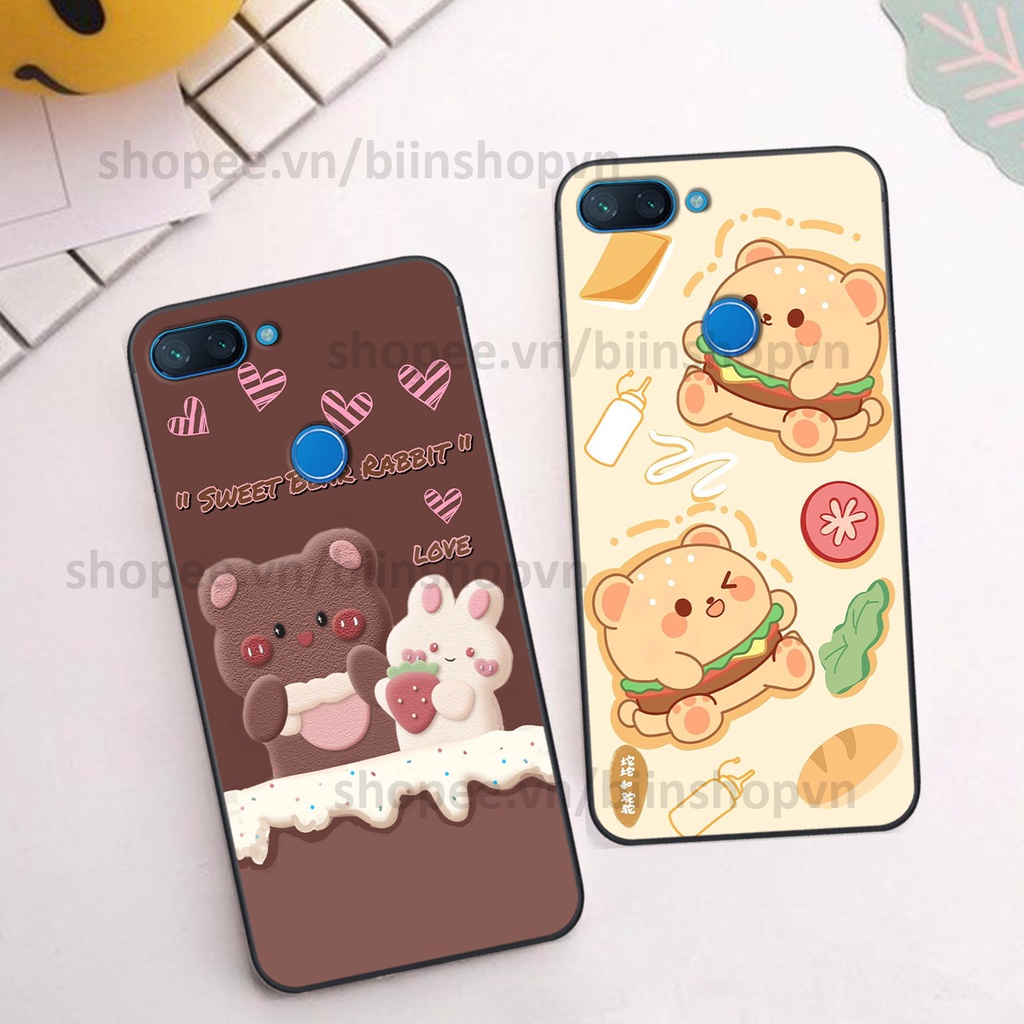 Ốp Xiaomi Mi 8 SE / Mi 8 Lite in hình gấu chocolate kẹo ngọt siêu đẹp siêu xinh
