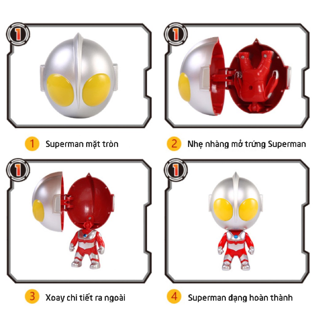 Đồ Chơi Siêu Nhân Trứng Gấp Gọn Biến Hình Ngộ Nghĩnh Khiến Bé Mê Mẩn Làm Móc Khóa Balo Nhựa ABS An Toàn Gtoys