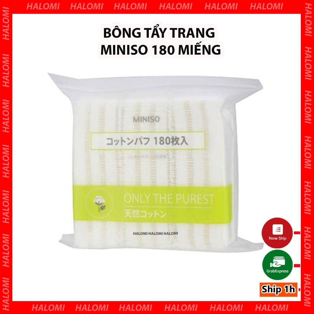 Bông Tẩy Trang Miniso Nhật Bản 180 Miếng thấm hút tốt không hại da tay chính hãng