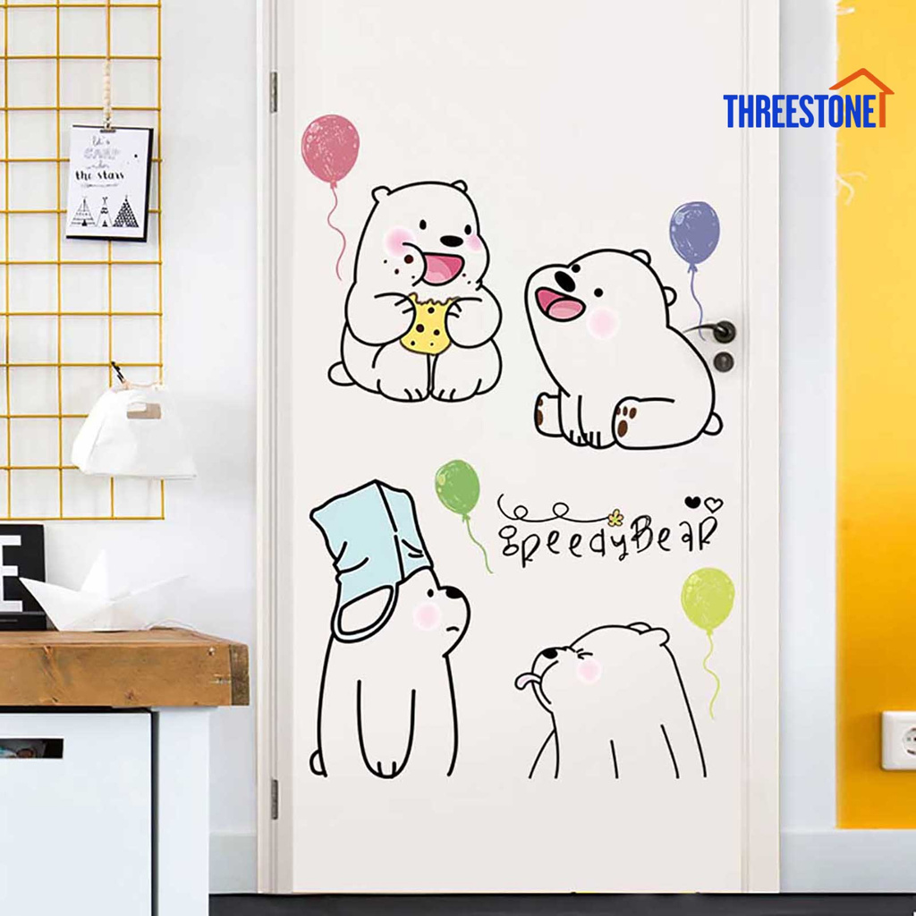 Giấy dán tường hình gấu Rilakkuma dễ thương có thể tháo gỡ trang trí phòng bé | BigBuy360 - bigbuy360.vn