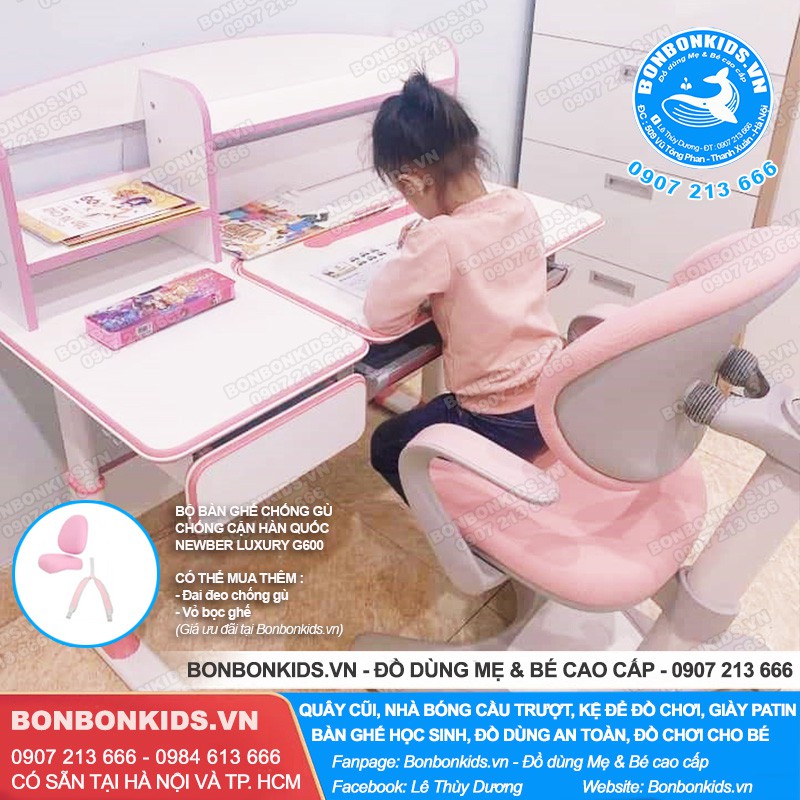 Ghế Chống Gù chống cận, Ghế học sinh Hàn Quốc Newber Luxury G600 Cao Cấp (Có tay vịn) | BigBuy360 - bigbuy360.vn