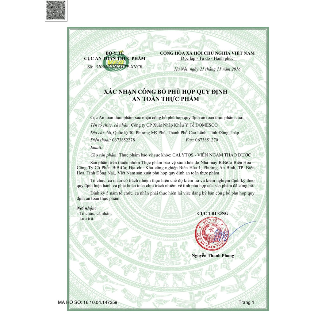 VIÊN NGẬM THẢO DƯỢC CALYTOS