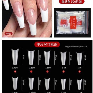 Túi Móng nối, Móng tip form thang 500 móng