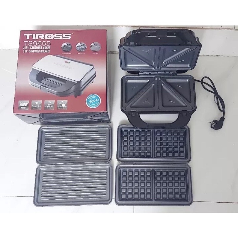 Máy nướng bánh mì Tiross, Máy kẹp nướng bánh mì, Kẹp nướng thịt TS9655 | TS513 | TS9653