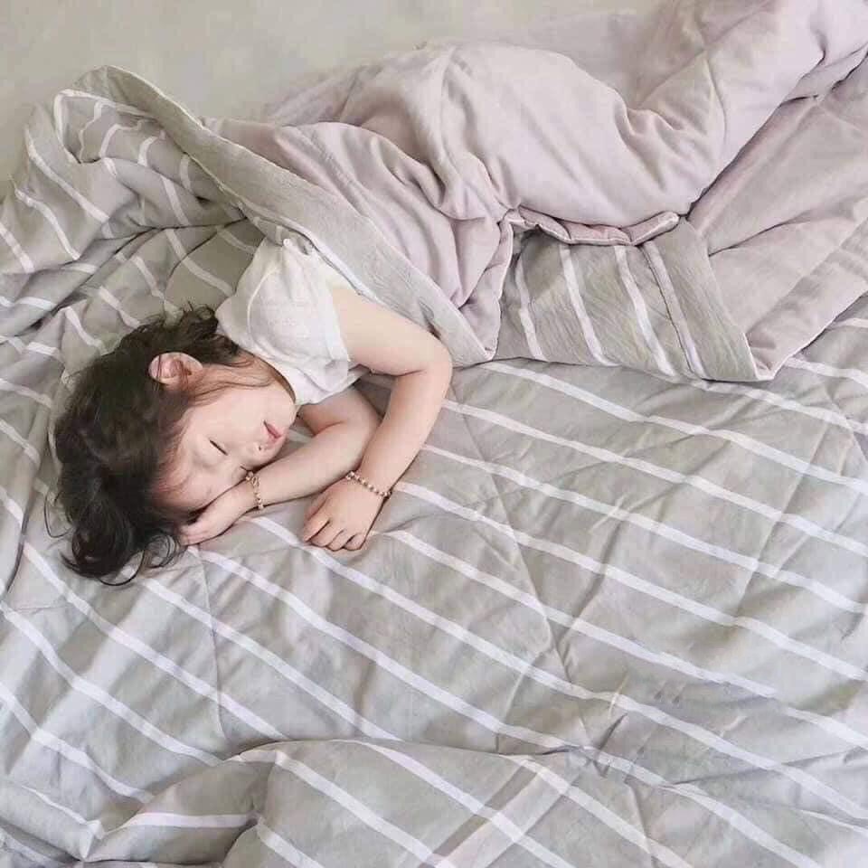 Chăn Hè Cotton Đũi Kẻ Muji hàng xuất nhật,chăn hè thu muji