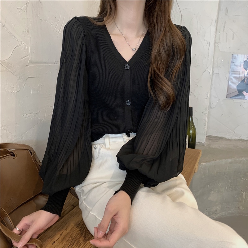 Áo cardigan ZHELIHANGFEI dệt kim tay dài cổ chữ V dễ phối đồ thời trang xuân thu tùy chọn màu sắc