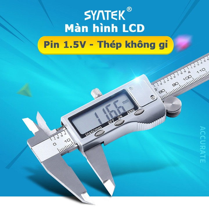 Thước kẹp điện tử thép không gỉ 150mm Syntek