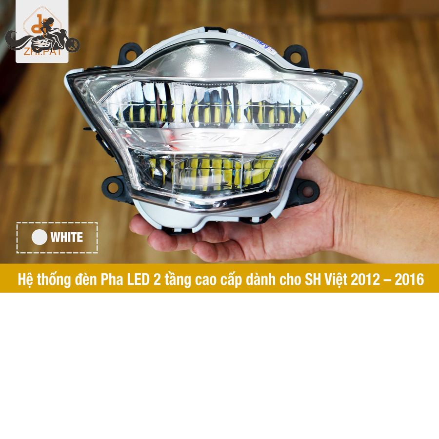 Đèn Pha Led Xe SHVN Bản 2012-2016. Đảm Bảo Hàng Chính Hãng Zhi.Pat, Cao Cấp, Siêu Sáng. Gồm Màu Trắng Bạc &amp; Đen Khói