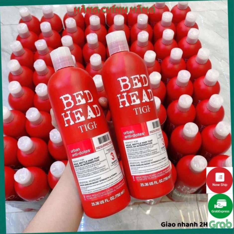 [SIÊU KHUYẾN MÃI]  TIGI BED HEAD ĐỎ - CẶP DẦU GỘI + XẢ PHỤC HỒI HƯ TỔN - 2 CHAI 750ML Chuẩn chính hãng USA