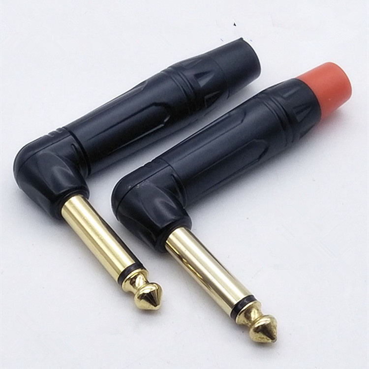 Jack 6.5 mono bẻ cong 90 vuông góc độ chân mạ vàng