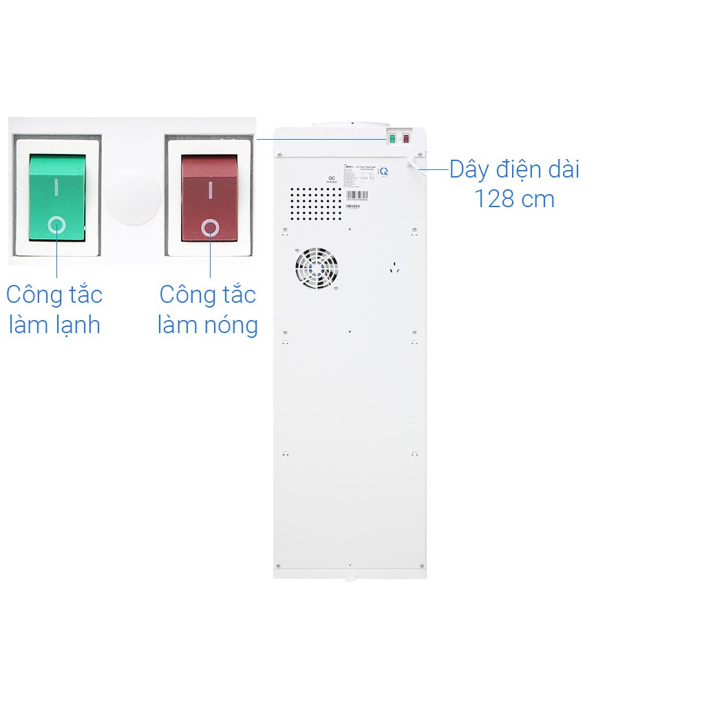 [THANH LÝ] Cây nước nóng lạnh Midea YD1518S-X [HÀNG TRƯNG BÀY MỚI 97%]