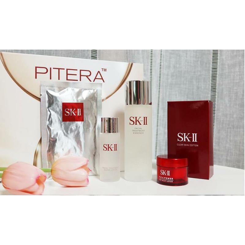 set dưỡng trắng da chống lão hoá Sk-II pitera full line set 5 món hộp quà