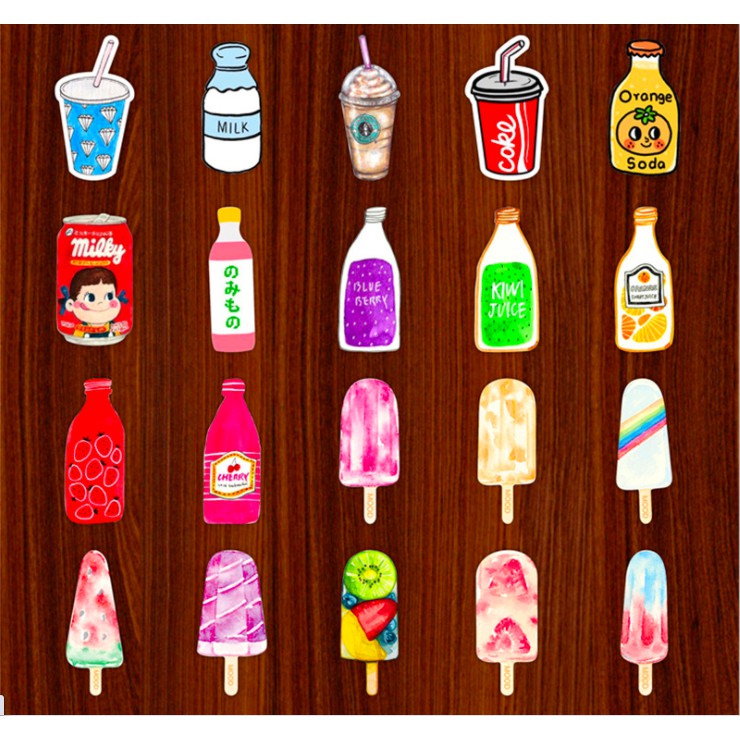 Pin stick cài balo, túi xách hình đồ ăn thức uống trái cây