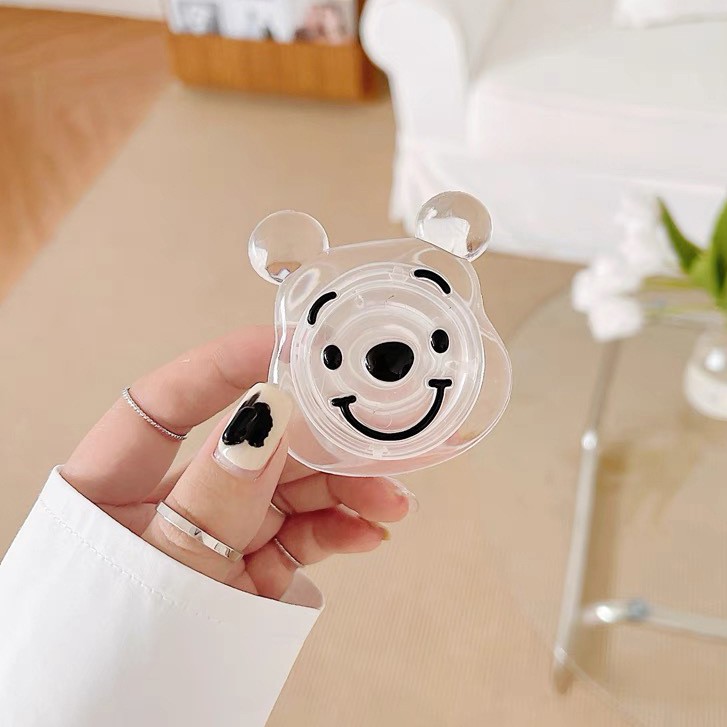 Giá đỡ điện thoại thiết kế hình gấu winnie trong suốt dễ thương