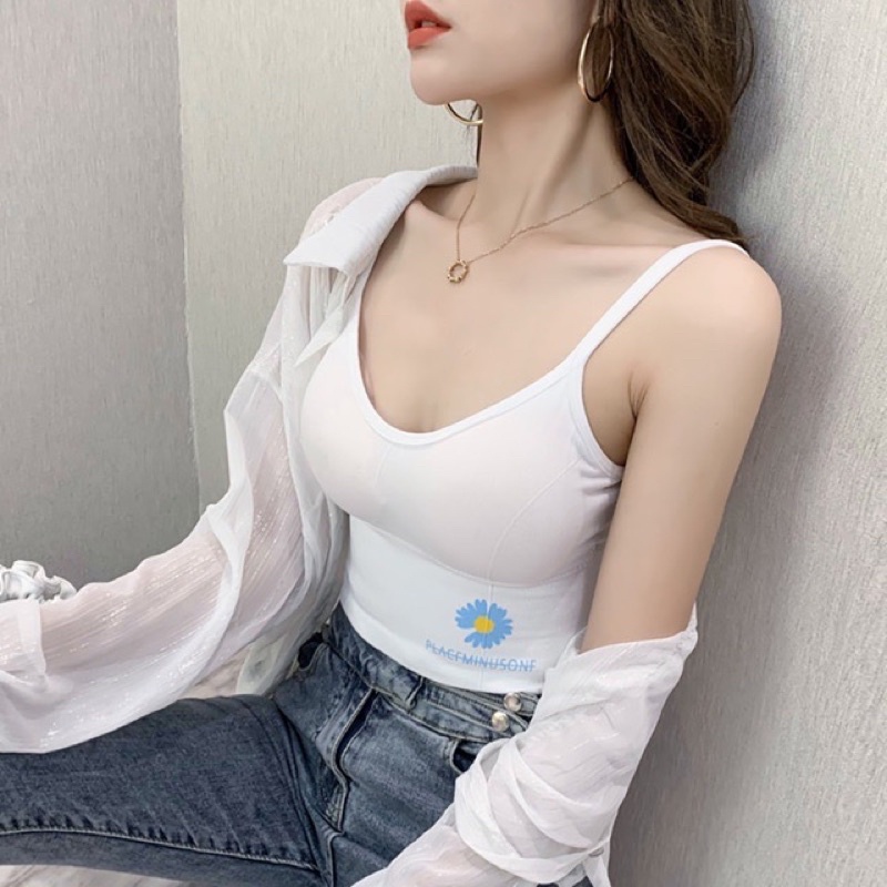 Bra Tập gym Có Tăng đơ , Áo Lót Hai dây phối Hoa cúc hottren
