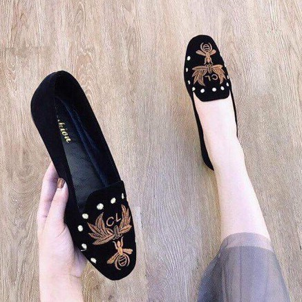 [XẢ KHO 3 NGÀY] Giày bệt thêu ong lá kiểu mới hot nhất