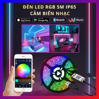 Đèn Led TikTok 5m RGB Đổi Màu Nháy Theo Nhạc Dài 5 Mét Đèn Trang Trí Có Điều Khiển Chống Nước Dùng App Điện Thoại ZN015