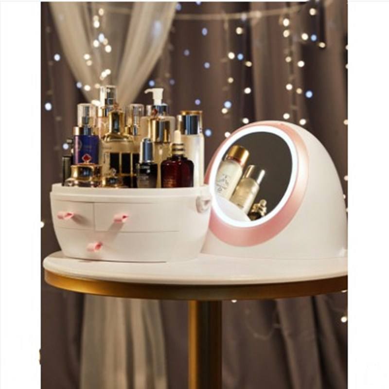 Kệ Đựng Mỹ Phẩm Thời Trang Có Gương + Đèn LED