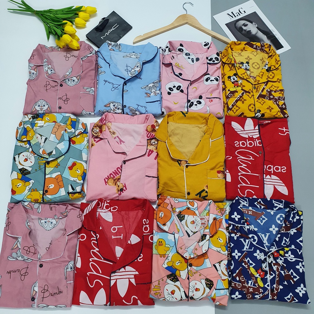Đồ bộ nữ CARY,bộ pijama kate lụa tay cộc quần dài chất mát cho mùa hè | BigBuy360 - bigbuy360.vn
